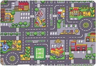 De Gateo para Niños – Educativa con Mapa De Tráfico, De Juego Suave E Impermeable | Antideslizante Grande para Niños Pequeños, Guardería, Dormitorio, Sala De Juegos