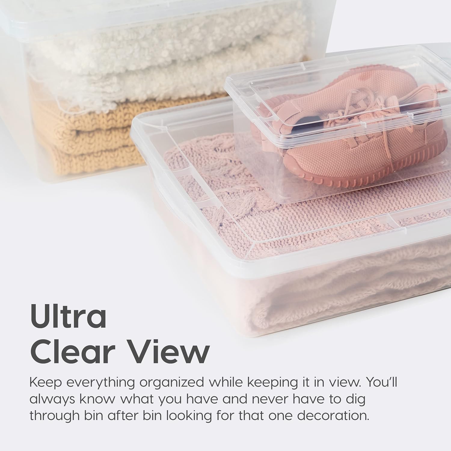 Amazon.com: IRIS USA 6 Qt Storage Bins with Lids, 6-Pack Clear