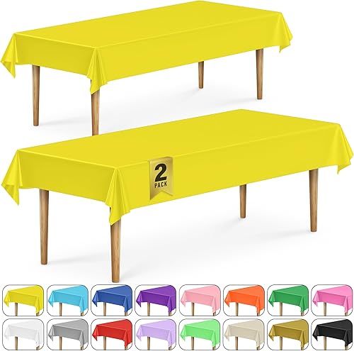 Miniatura 52 de DecorRack 2 manteles rectangulares de plástico sin BPA, 54 x 108 pulgadas, manteles rectangulares para mesa de comedor, fiestas, pícnic, campamento