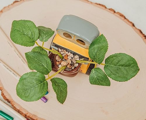 Miniatura 5 de Silver Buffalo Disney Pixar Wall-E - Mini maceta de cerámica de 4 pulgadas con suculentas artificiales