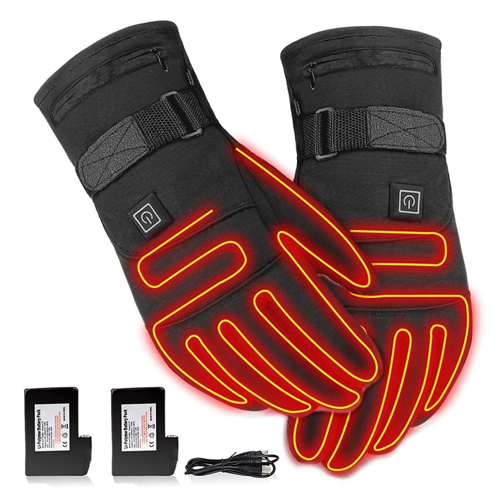 Guanti da Ciclismo Impermeabili Guanti da Bici da Montagna riscaldati Guanti da Sci riscaldati con Batteria elettrica Ricaricabile Calda