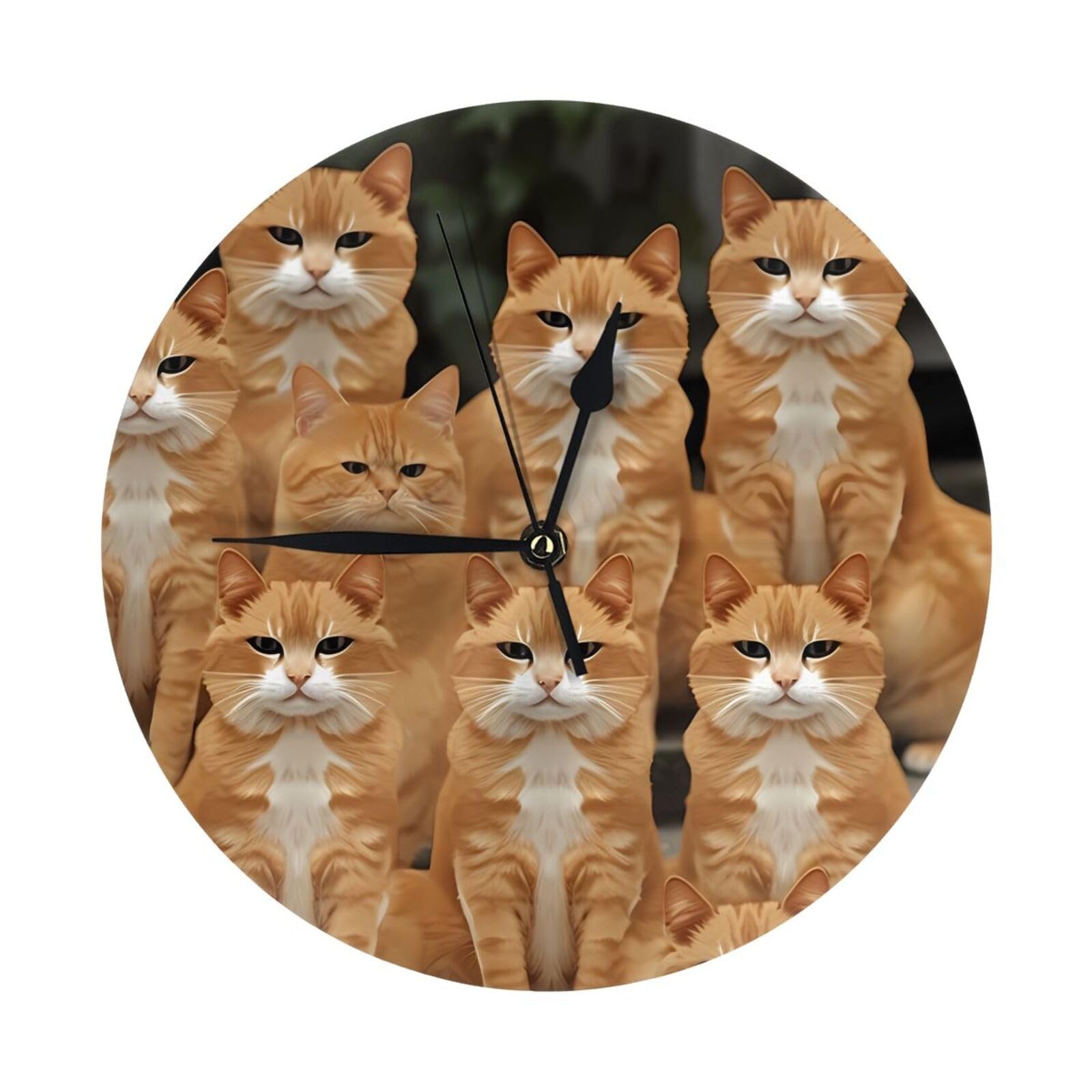 Horloge murale motif chats oranges pour apporter de la douceur et du calme à la maison