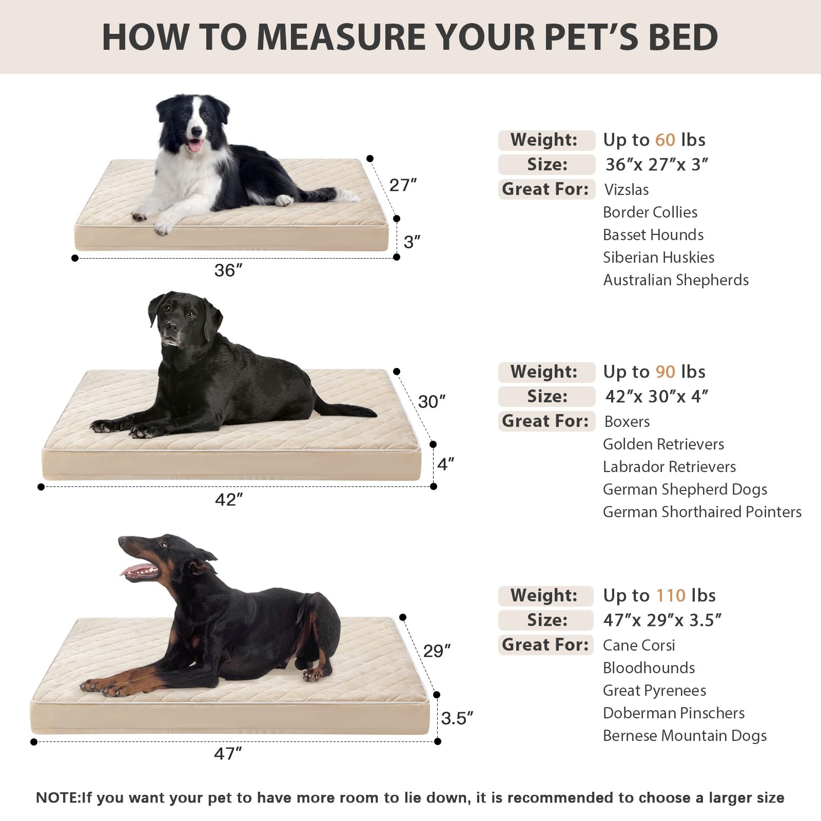 WNPETHOME Orthopedic Waterproof Extra Large Senior Dogs Bed for Comfy Sleep view 5