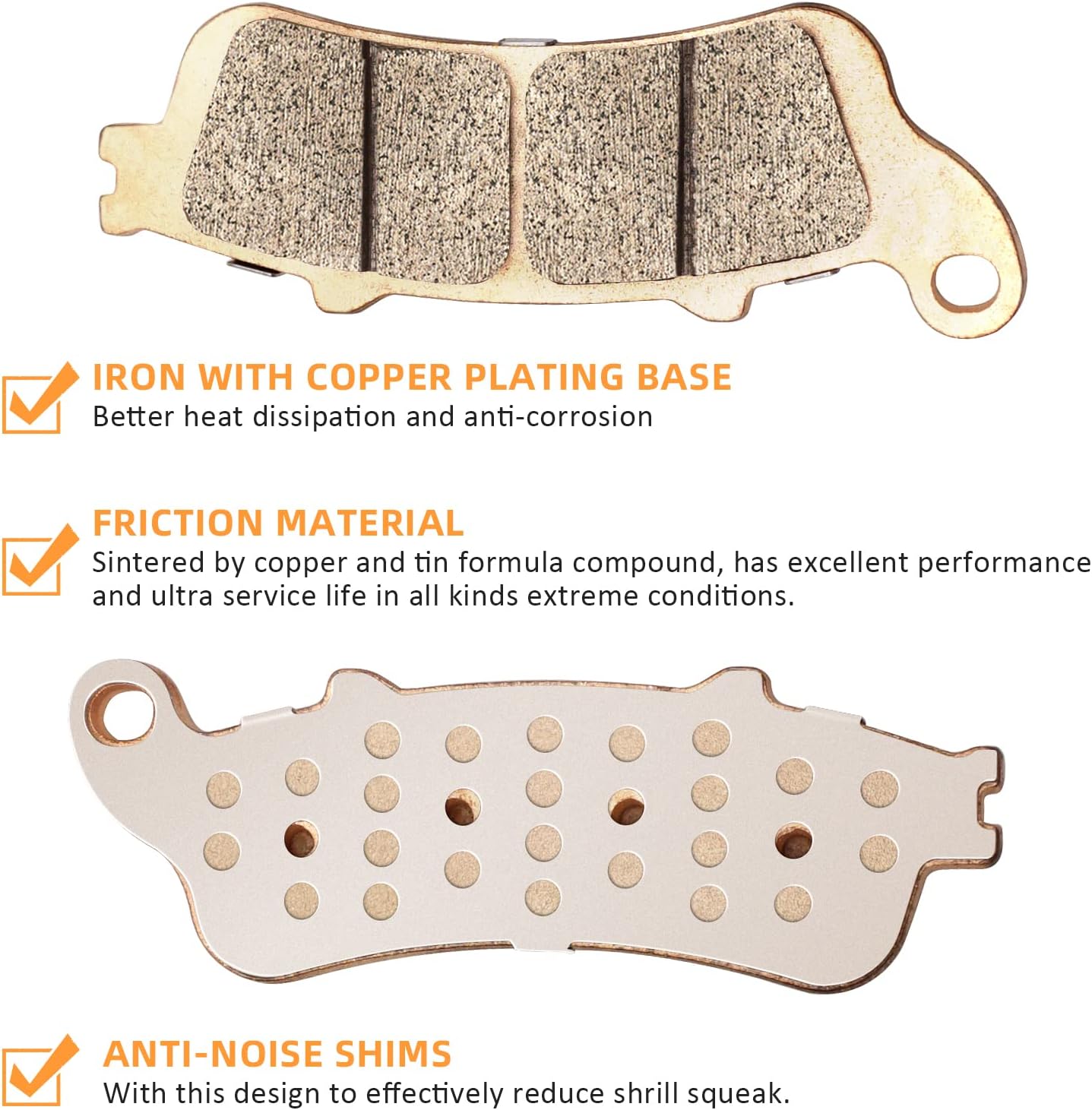 Brake Pads Front Rear Sintered for Honda VTX1800 Fury Interstate Sabre Stateline 1300-ABS VT1300 Shadow Aero 750-ABS VT750