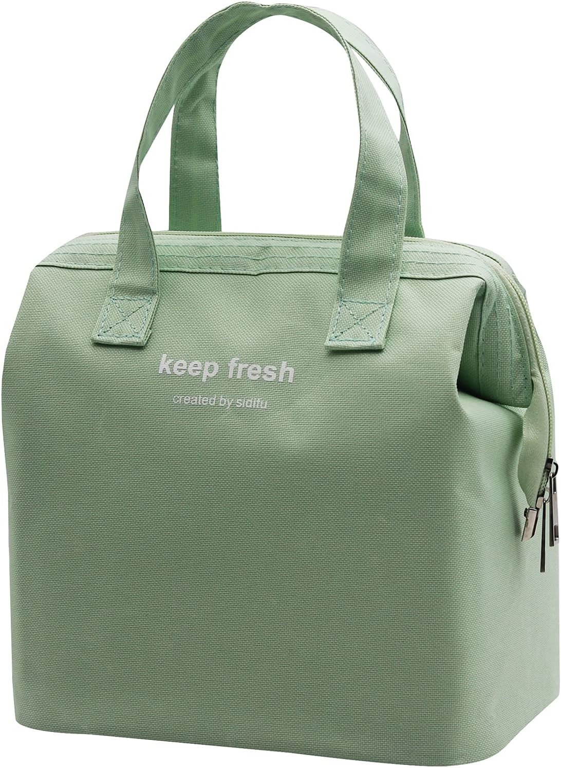 Simple Insulated Bento Lunch Bag Cooler Tote Bag for Women Men Adult Picnic Work Hiking Beach (Light Green)