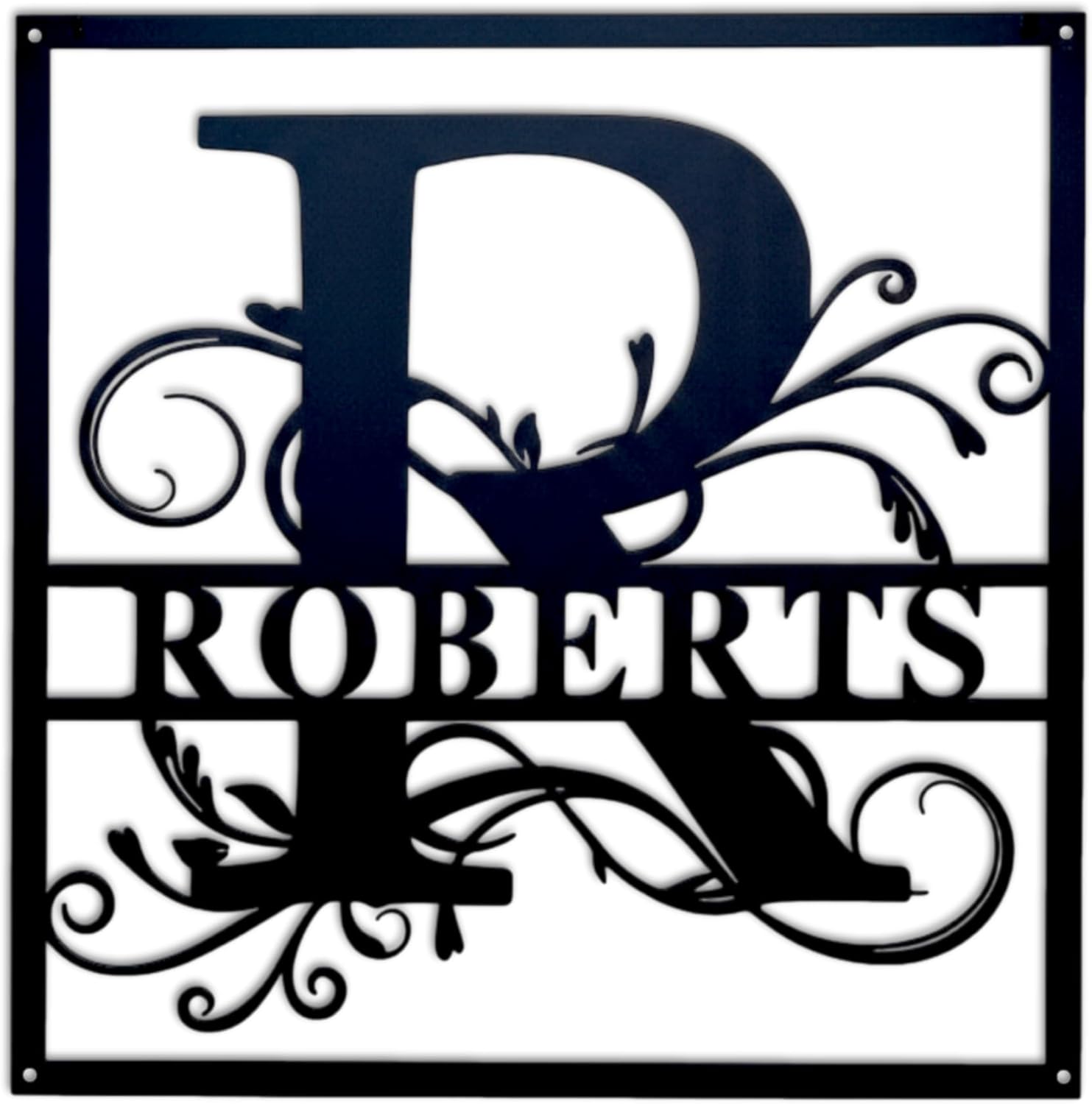 Metal Last Name Family Sign, Personalized Metal Name Sign, Metal Signs Personalized, Split Monogram Metal Sign, Metal Signs for Outdoor (36" Wide)