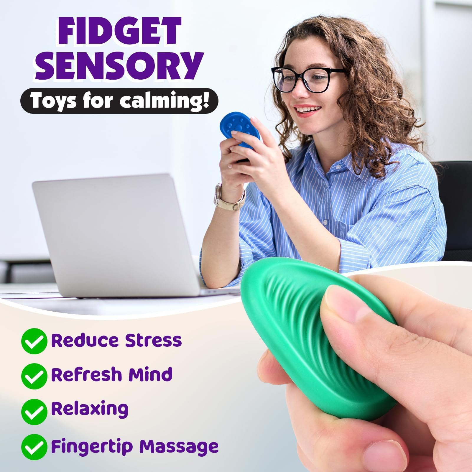 Fidget Toys Sensory Stones, zabawki antystresowe, sensoryczne, antystresowe, teksturowane, dla dzieci z autyzmem, 12 sztuk
