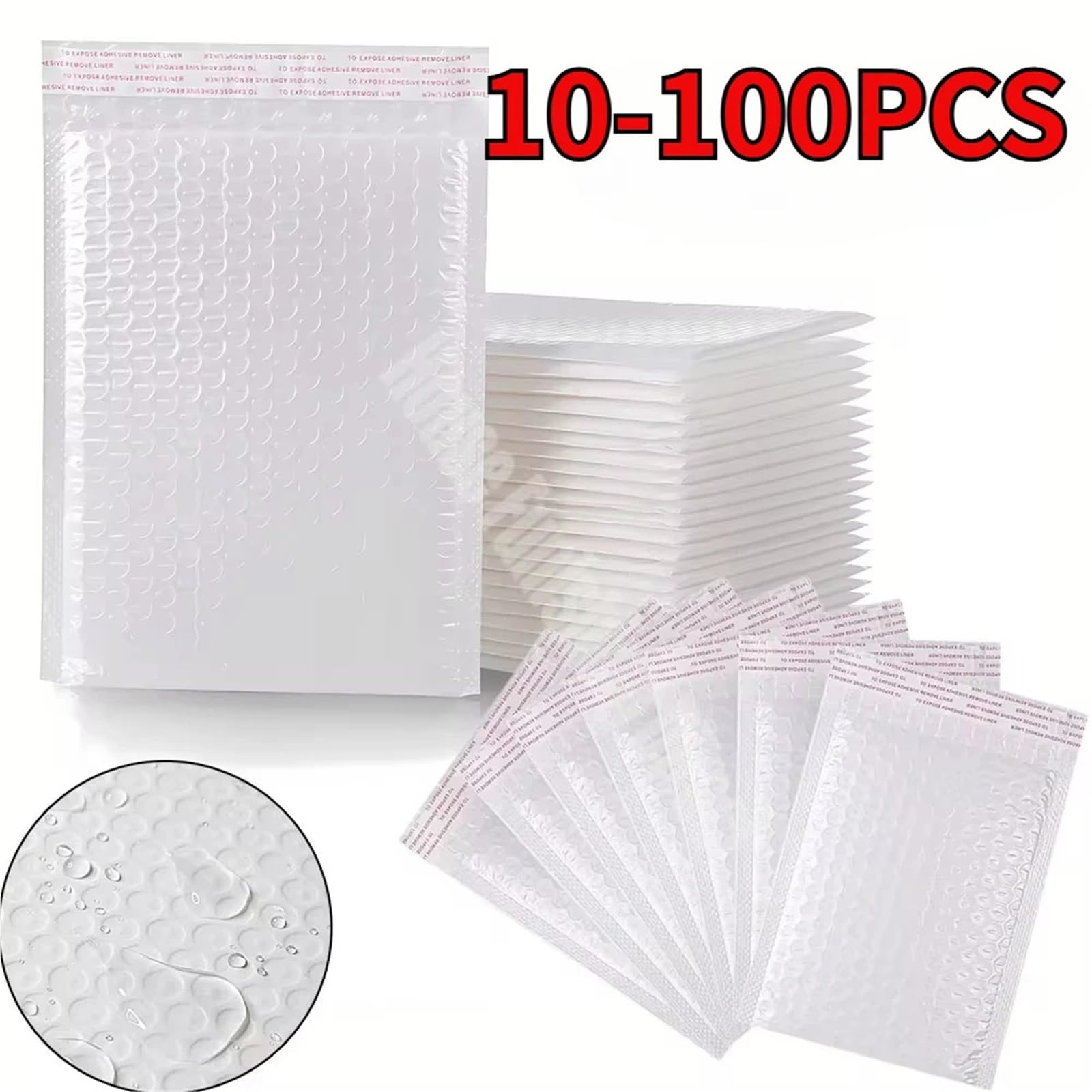 piccola borsa per la spedizione Buste imbottite bianche con bolle d'aria for imballaggio autosigillanti(C-100PCS)