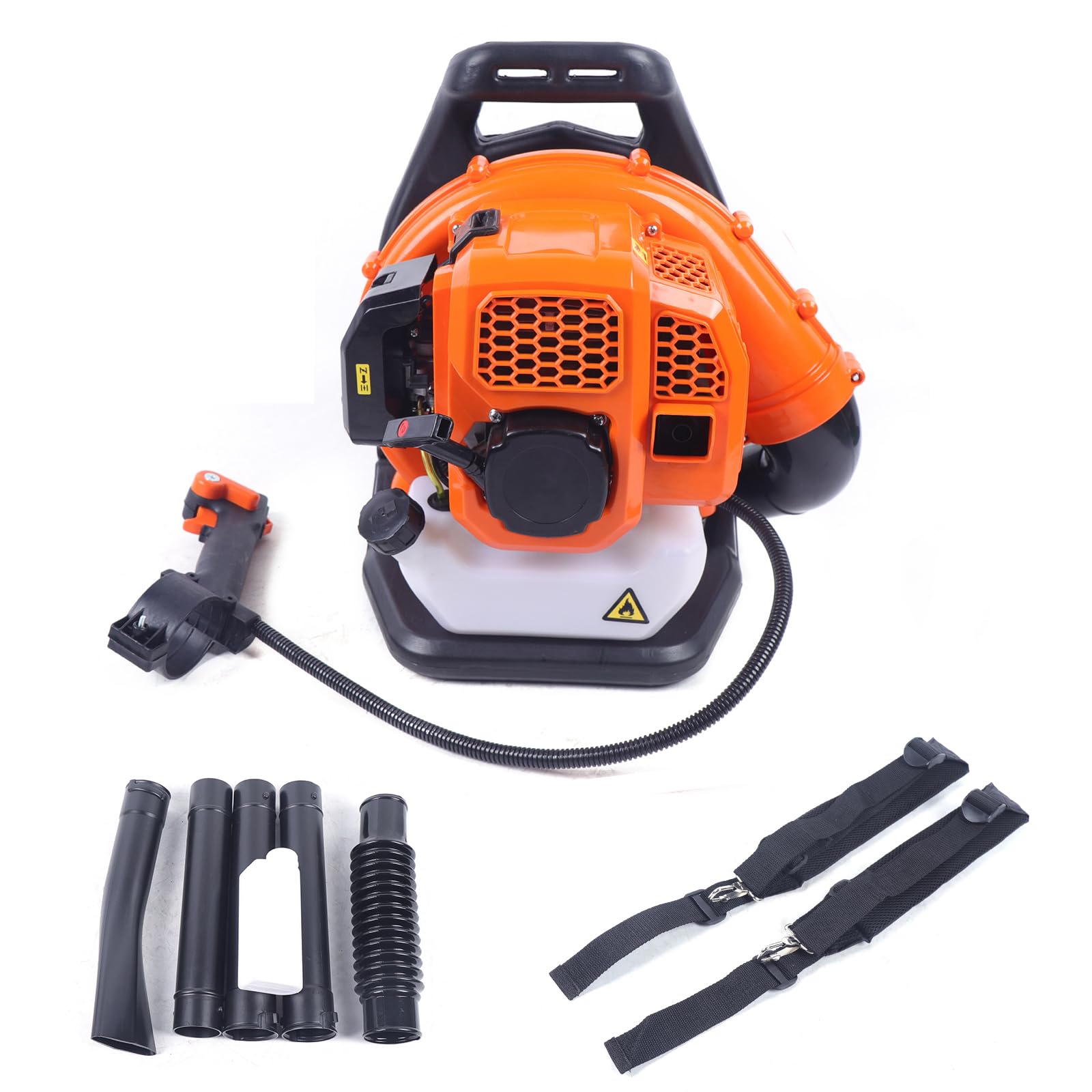 Backpack Leaf Blower, 42.7CC Gas Powered 2-Stroke Engine 423CFM Air Volume 1.2L Fuel Tank Powerful Wind Force Ergonomic Design Snow for Lawn Care Road Cleaning (Style B)