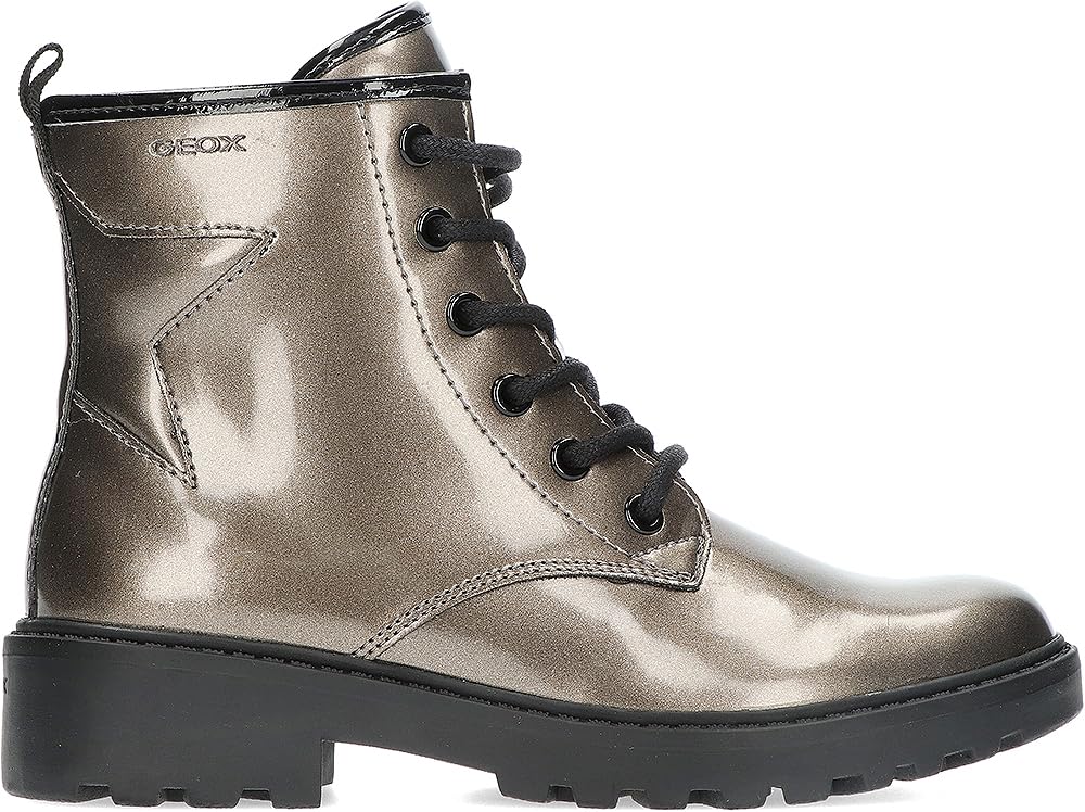 Geox Girls J Casey Girl Ankle Boots, Lead Black, 10 UK