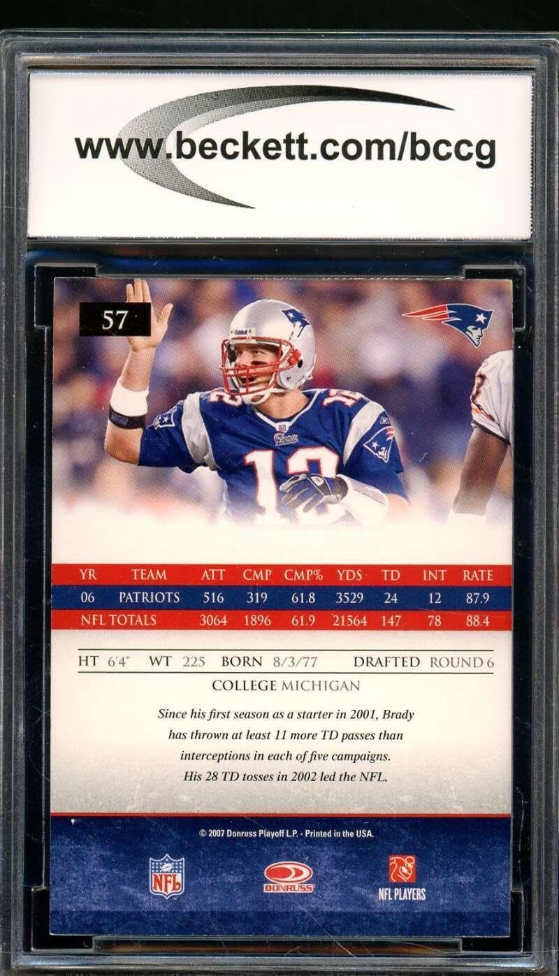 Tom Brady Card 2007 Donruss Gridiron Gear #57 BGS BCCG 10 - Unsigned Football Cards
