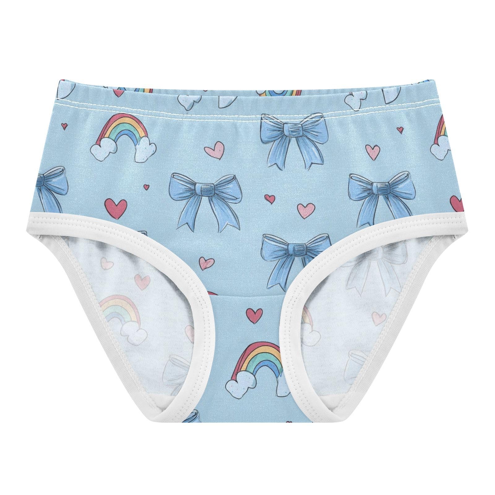Wusikd Light Blue Bows Girls Underwear Cotton Girls Briefs Soft Toddler Underwear 2T