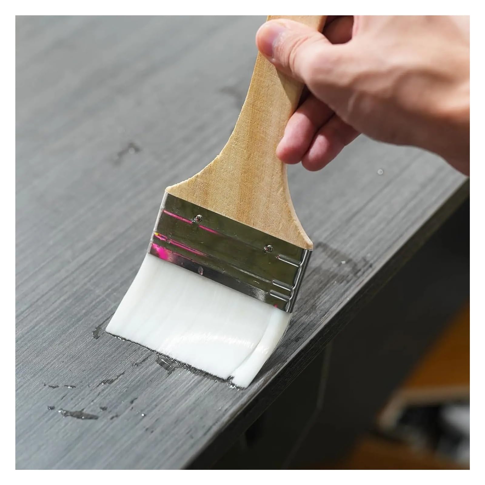 Confezione da 3 pennelli in setole sintetiche di varie dimensioni for pittura, scheggiature e multiuso, for macchie, vernici, colle gesso