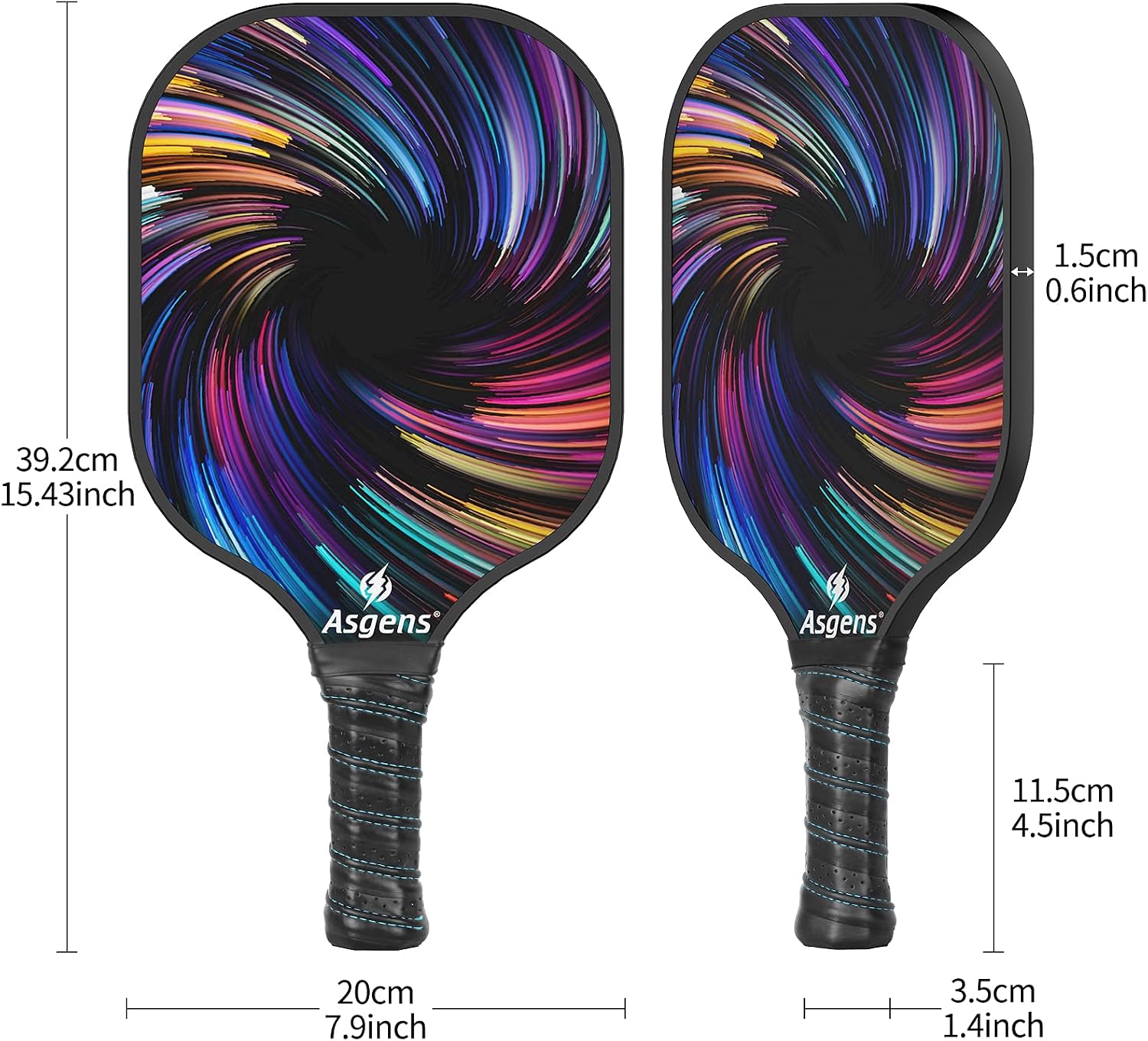 Pickleball Paddles Set, USAPA Pro Lightweight Graphite Pickleball Paddle Set of 2 Rackets and 1 Portable Carry Bag with 4 Balls for Outdoor & Indoor