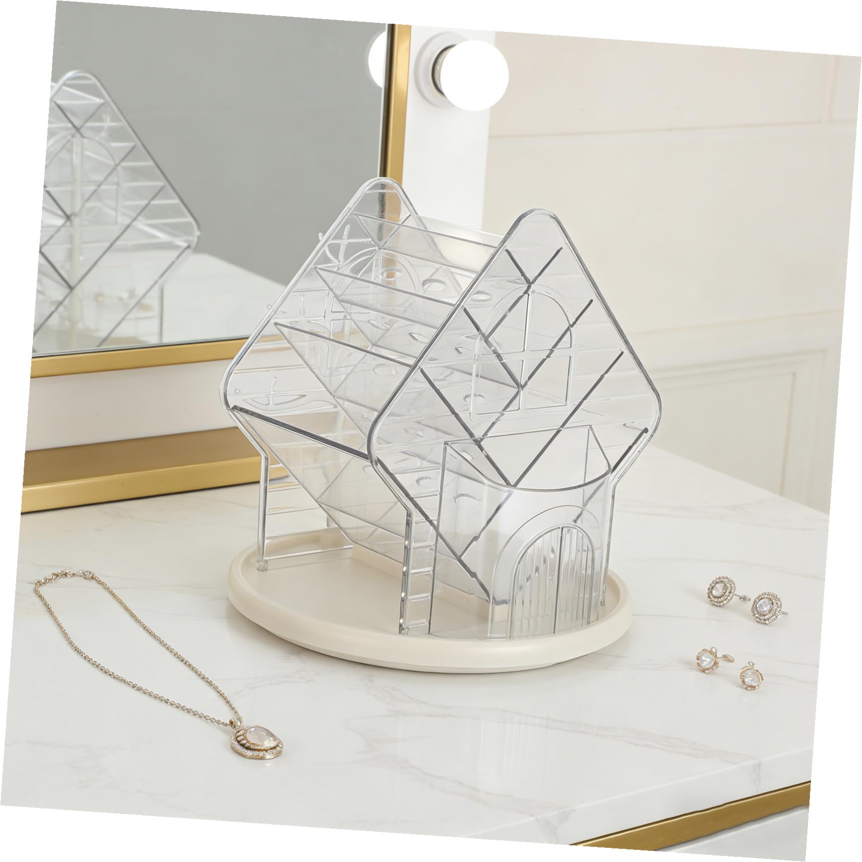 Organizer Cosmetici Girevole 360° in Pet per Tavolo e Vanity