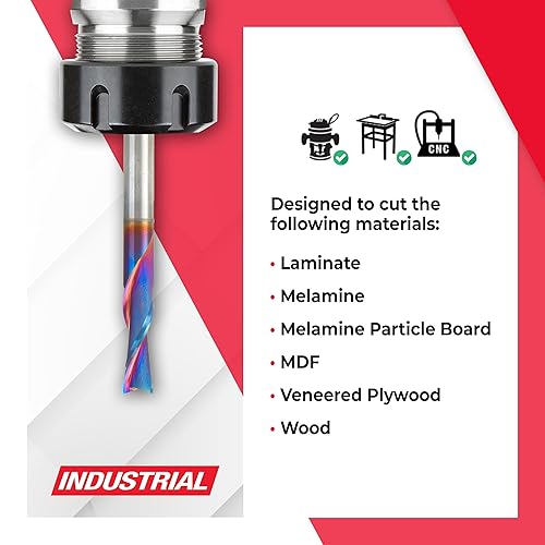 Miniatura 25 de Amana Tool Spektra Extreme Tool Life - Broca de carburo sólido para enrutador de inmersión en espiral, 46416-K, 1/4 de diámetro x 1-1/8 CH x vástago