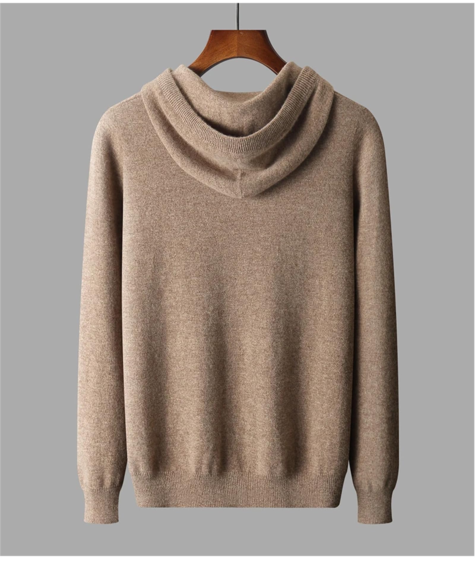 Maglione con cappuccio lavorato a maglia senza cuciture per uomo inverno casual caldo coreano lana merino felpa con cappuccio pullover