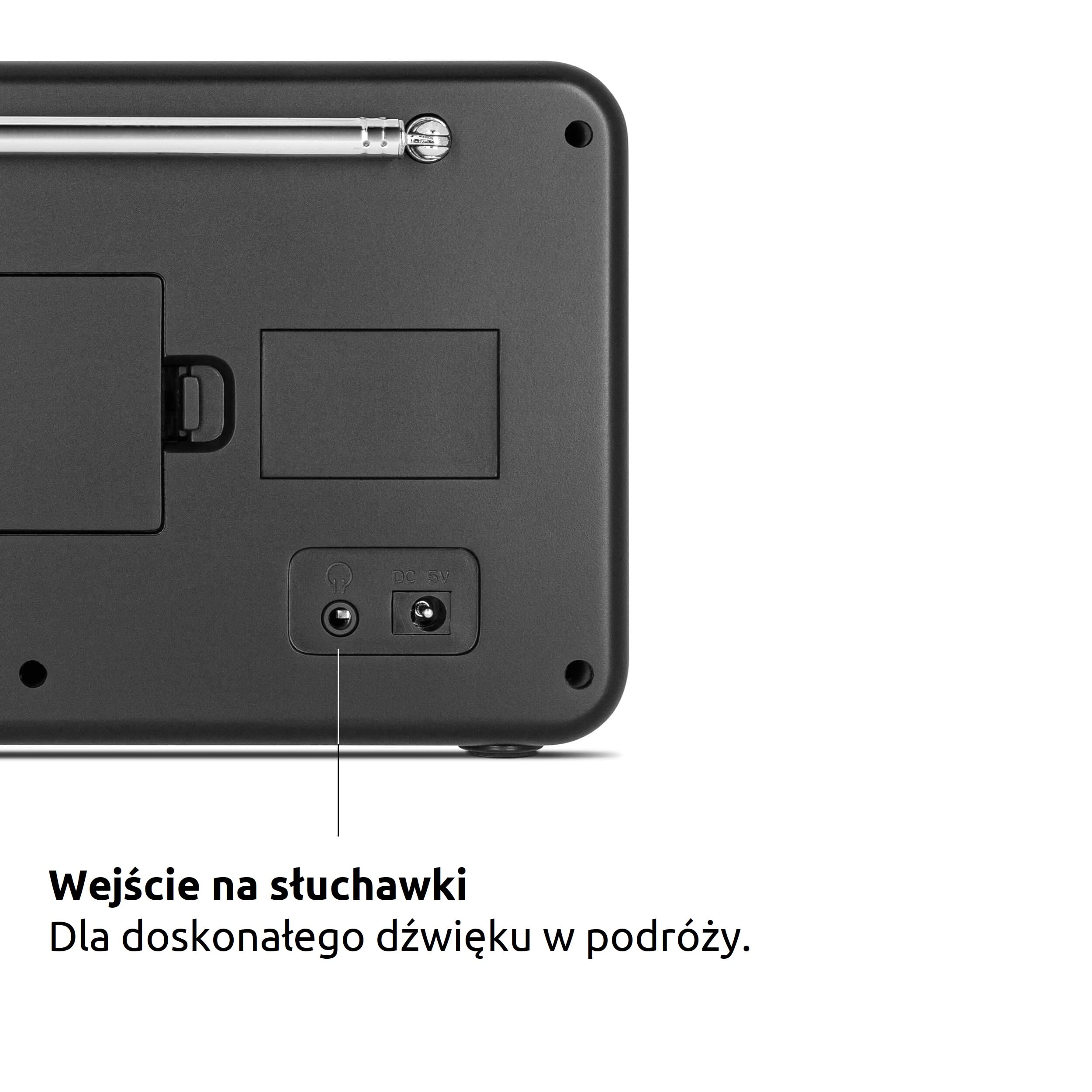 TechniSat VIOLA 2 C IR - przenośne radio internetowe (DAB+, FM, WLAN, kolorowy wyświetlacz 2,4 cala, gniazdo słuchawkowe, budzik, wyłącznik czasowy, moc 3 W RMS, akumulator, zasilacz sieciowy) czarny
