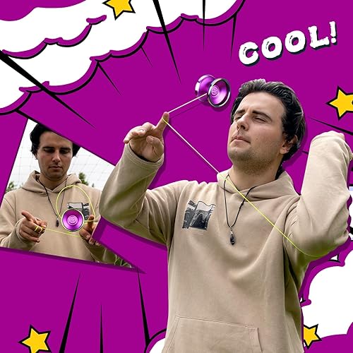 Miniatura 4 de Yoyo Professional, hksod Predator 3 yoyos que no responden para principiantes avanzados (1A3A7A), yoyos bimetálicos con anillo de acero y cojinete