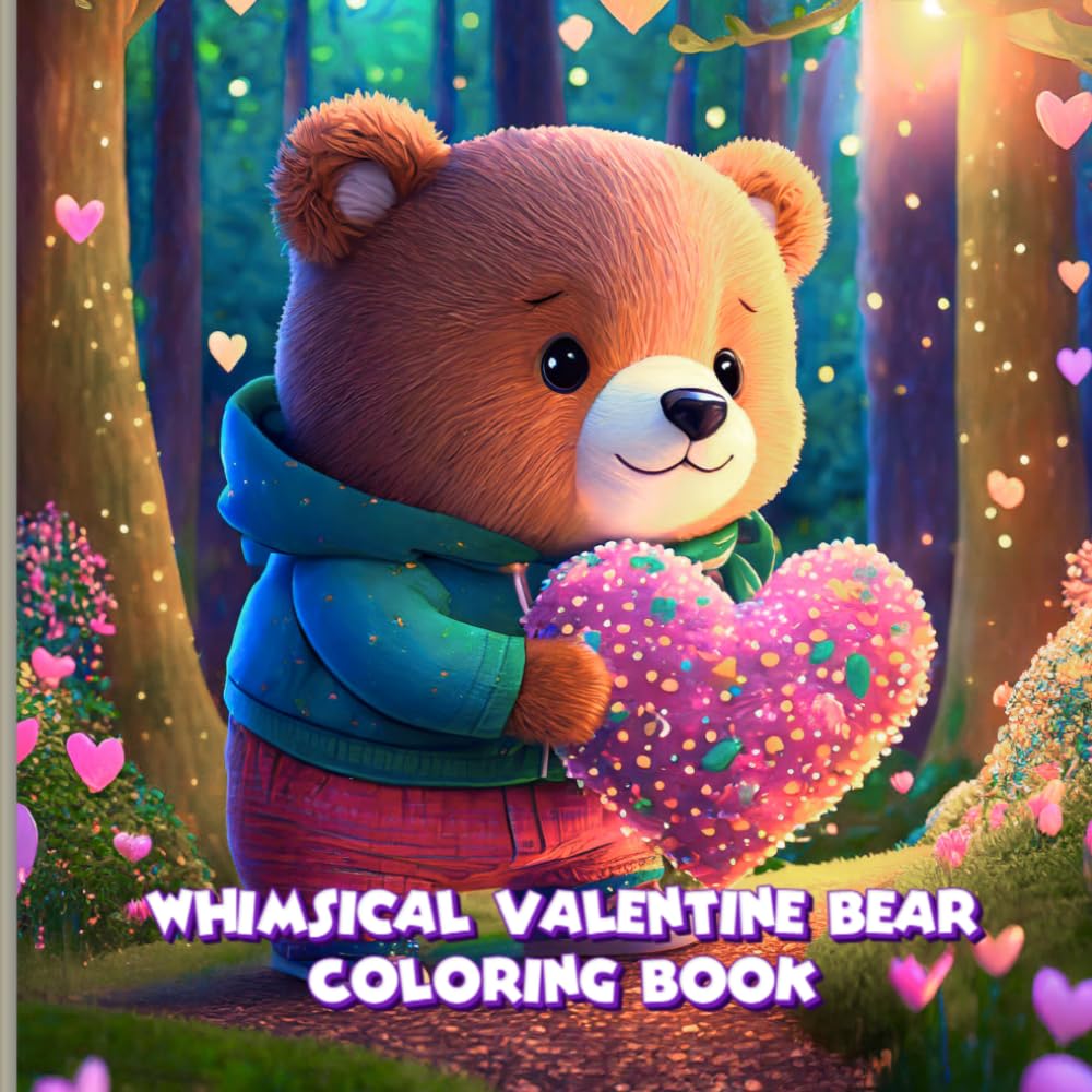 Whimsical Valentine Bear Coloring Book