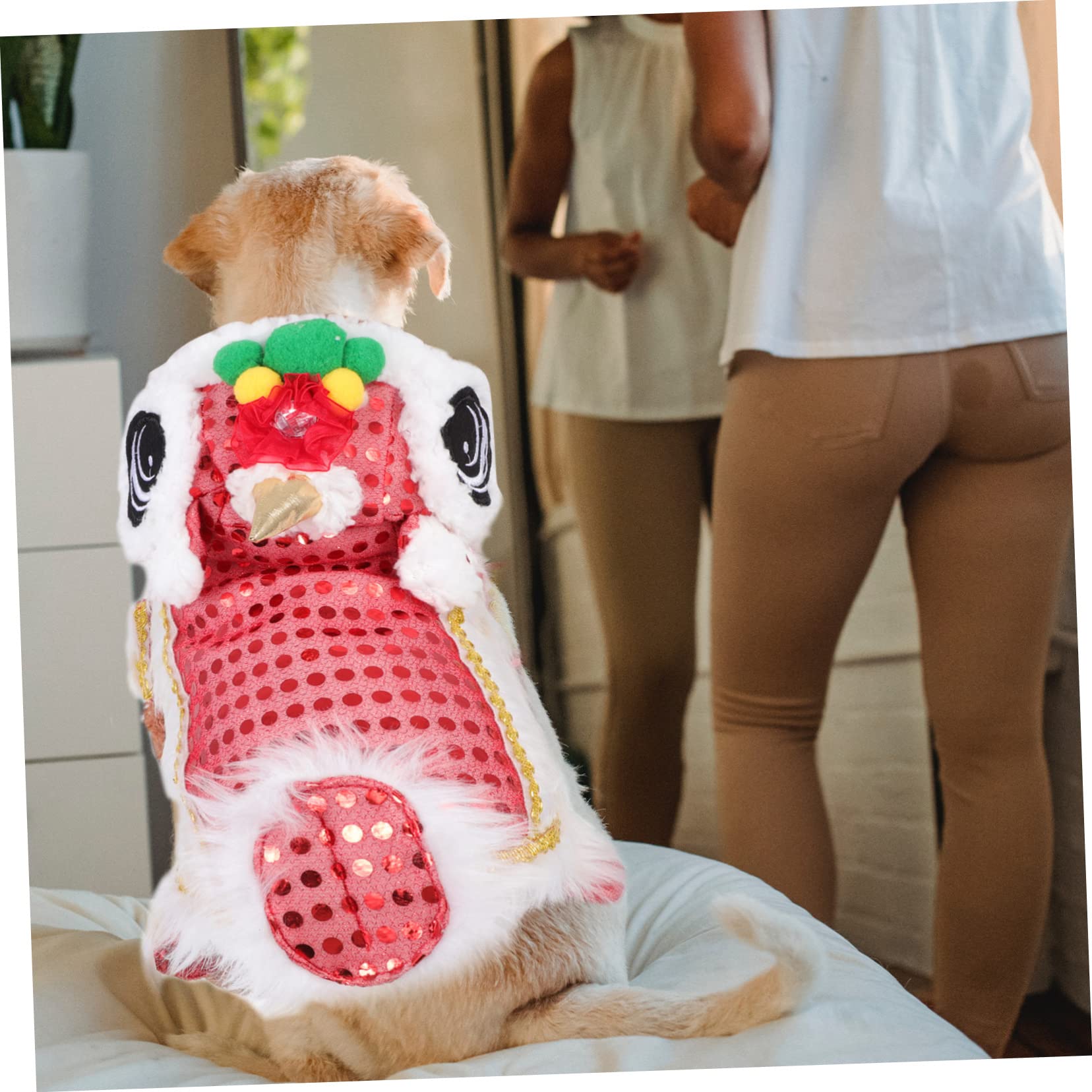 BESPORTBLE 3pezzi Costume Per Cani Per Anno Cinese Abbigliamento Per Animali Domestici Outfit Festivo Con Design Doppia Faccia Adatto Cuccioli Di Piccole Facile Da Indossare e Comodo