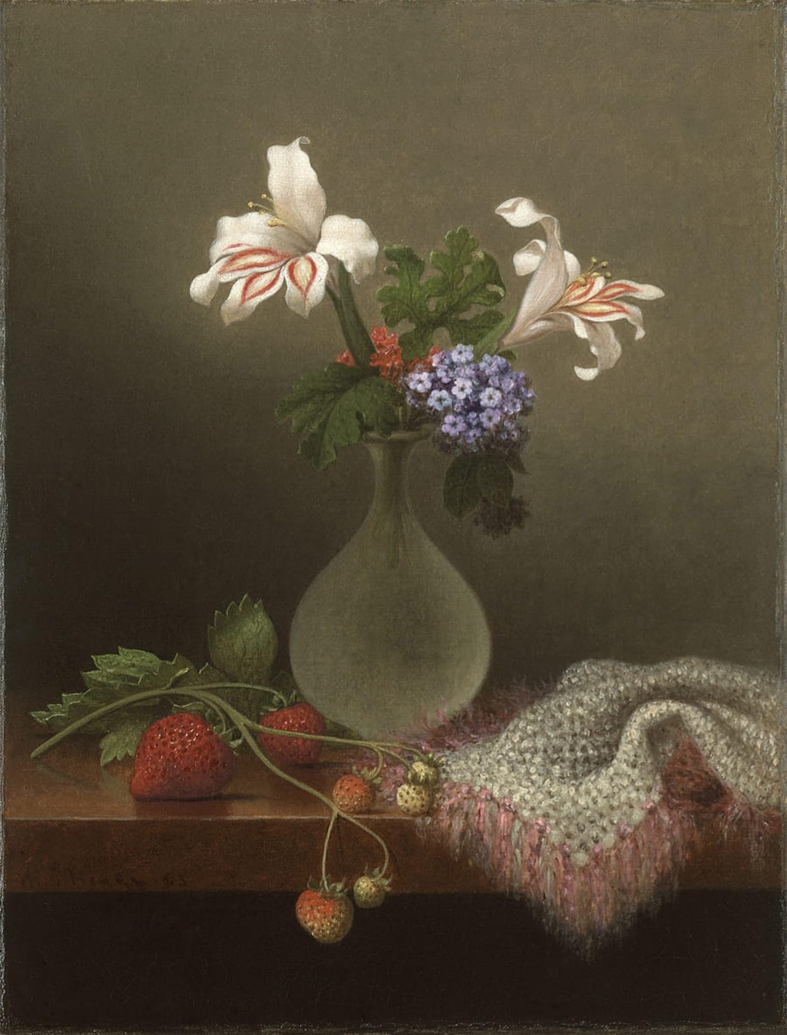 ARTXLXXBN Famous Painting Art Wall Decor Abstract Art Picture a Vase of Corn Lilies and Heliotrope by Martins Johnson Heade Animal Pictures for Home Decor 60x90cm