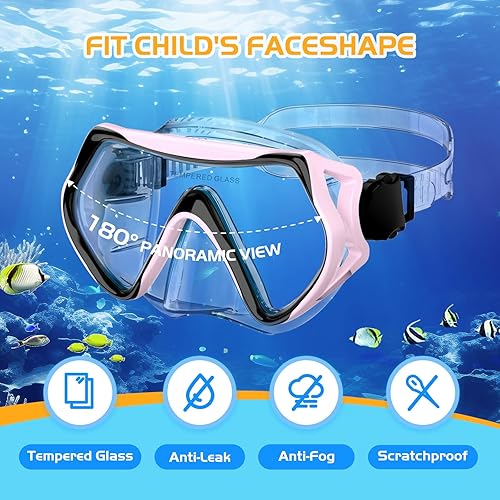 Miniatura 3 de Snorkeling Gear, Dry Snorkel Set180 Panoramic Wide View,Anti-Fog Scuba Diving Mask, Professional Snorkeling Gear for Free Breathing, Swimming, Diving