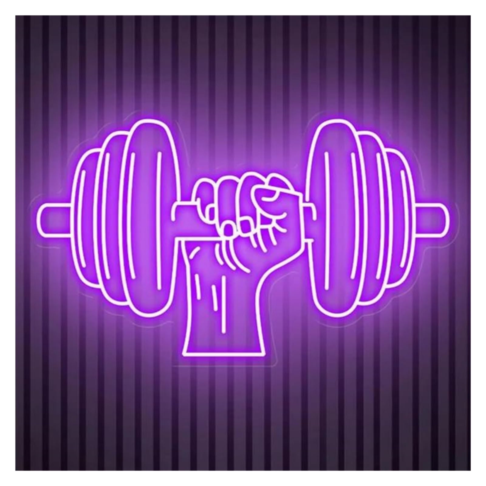 Lemst B Signs Lamp Dumbell Neon Sign Lifting Dumbbells Light Home Gym Room Sign Fitness Wall Art Decor Neon Light 21Cmx40cm(B)