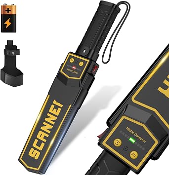 Handheld Metal Detector Wand Security Scanner,High Sensitivity Security Wand Metal Detector,Nail Finder,Metal Detector Wand for Woodworking Built-in 9v Battery Adjustable Sound Vibration Alerts