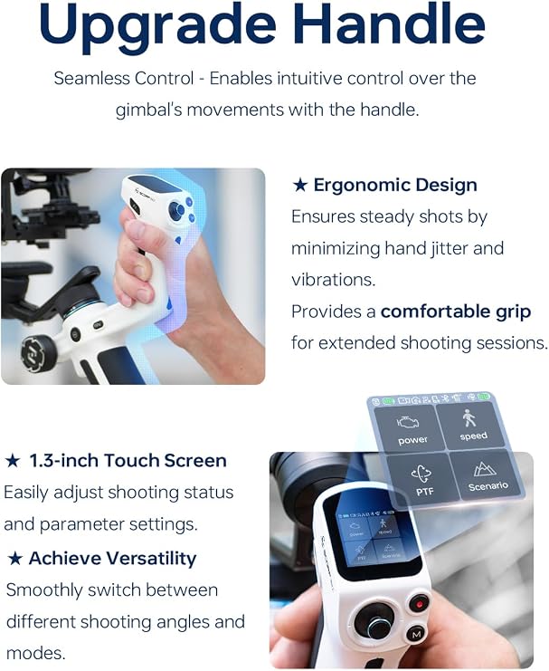 FeiyuTech [Official] SCORP Mini-2 All in One 3-Axis Camera Stabilizer,Built-in AI Track Sensor Handheld Gimbal for Sony A7III,Canon R6,Nikon Z30,Fujifilm,GoPro11/12,iPhone 15 14Pro,Samsung,Max 2.65lb