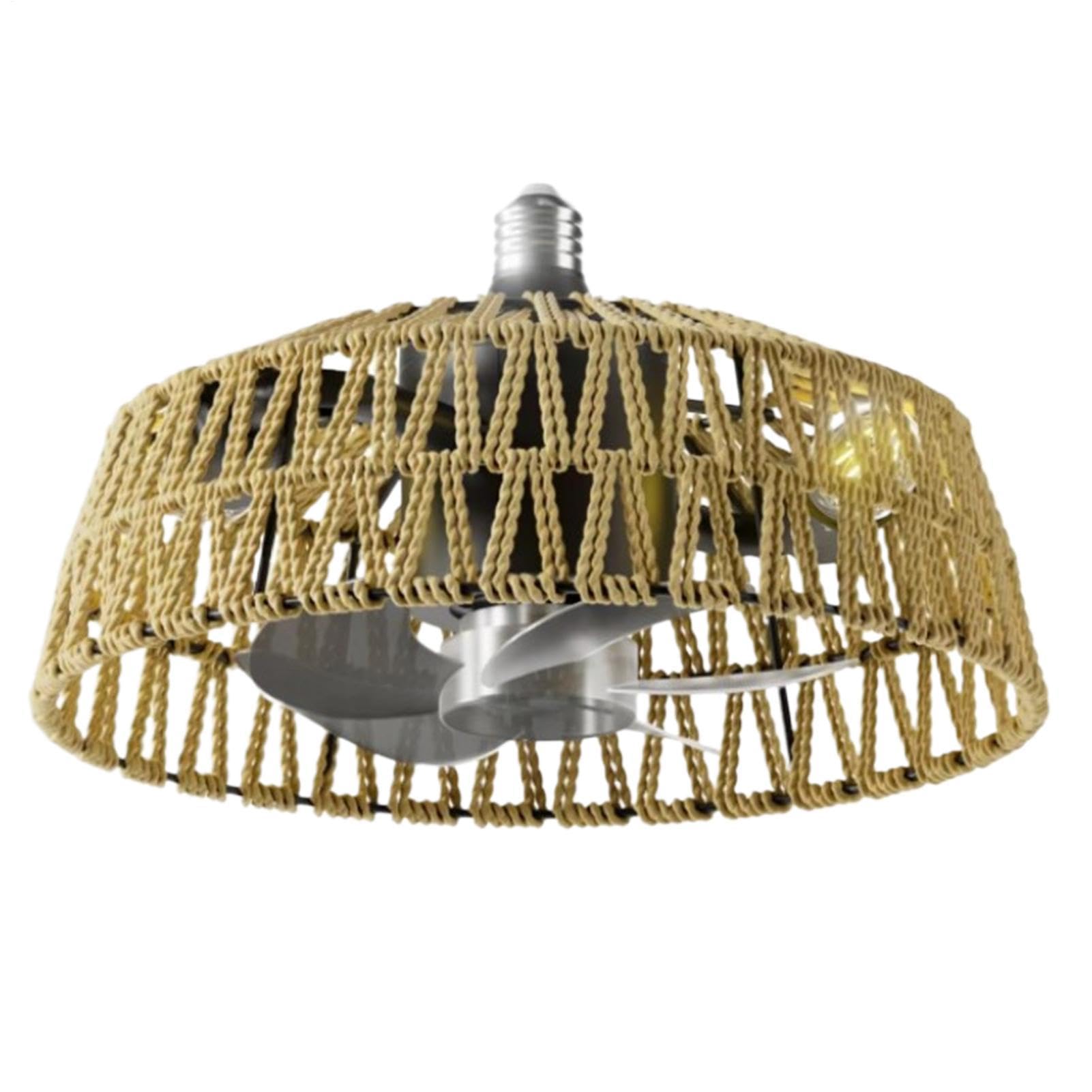 Ventilateur de plafond télécommande et lampe gradable en fer de 28 cm - 8