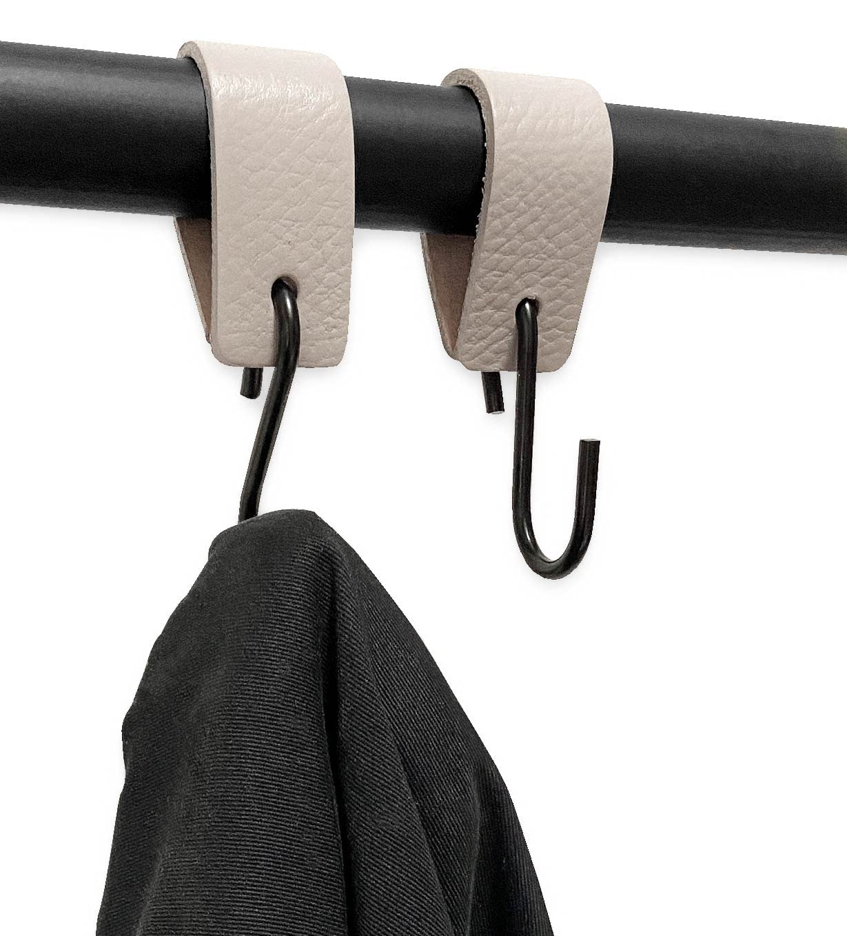 Brute Strength S-Haken mit Lederschlaufe – Hellgrau – 24 St. Kleiderhaken
