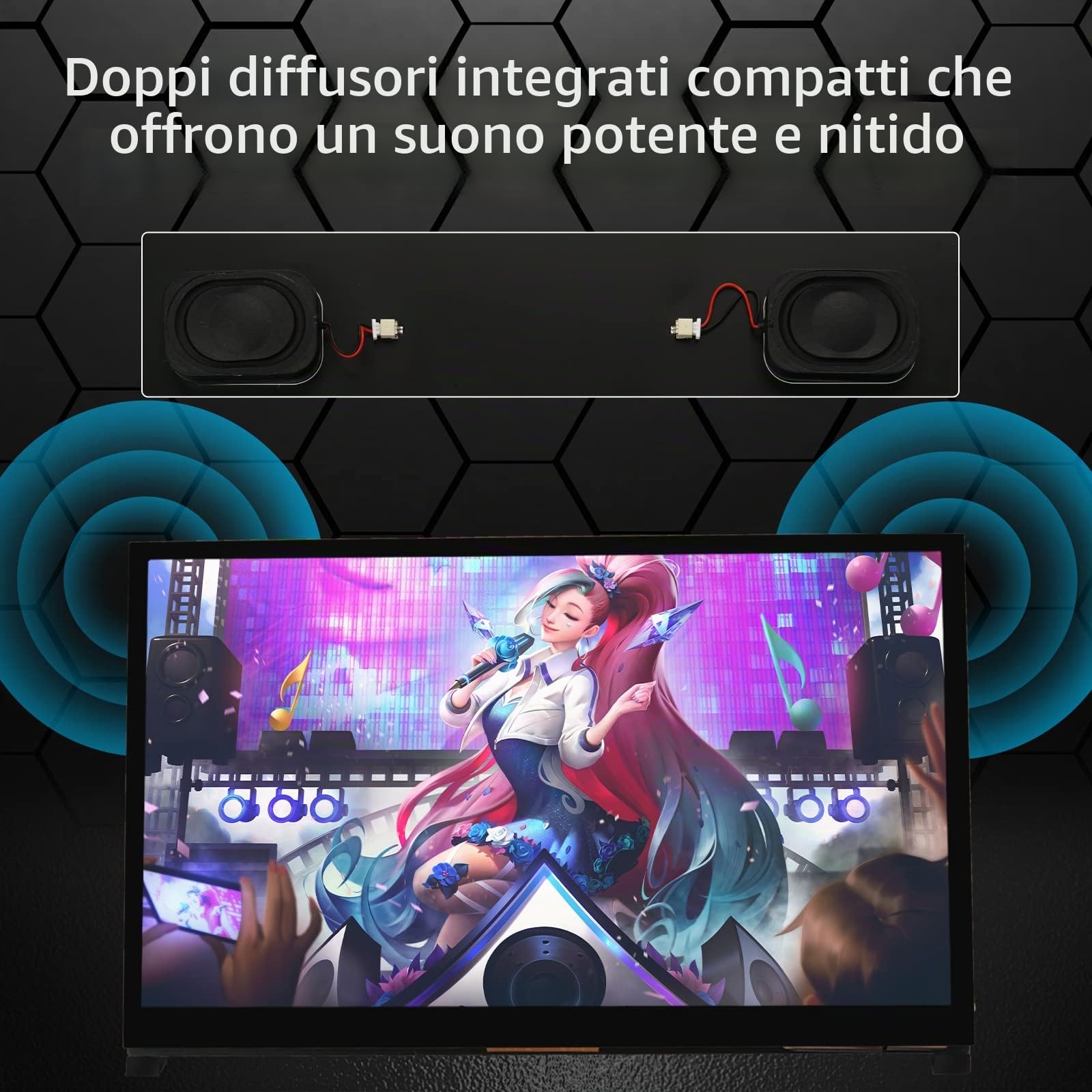 WIMAXIT Raspberry Pi 4 Touch Screen, 10.1 pollici Monitor touch portatile 1024X600 IPS con doppia USB HDMI Angolo di visione 178° per Raspberry Pi 5 4 3 2 Zero B+ Modello B PS4 iOS Win7/8/10