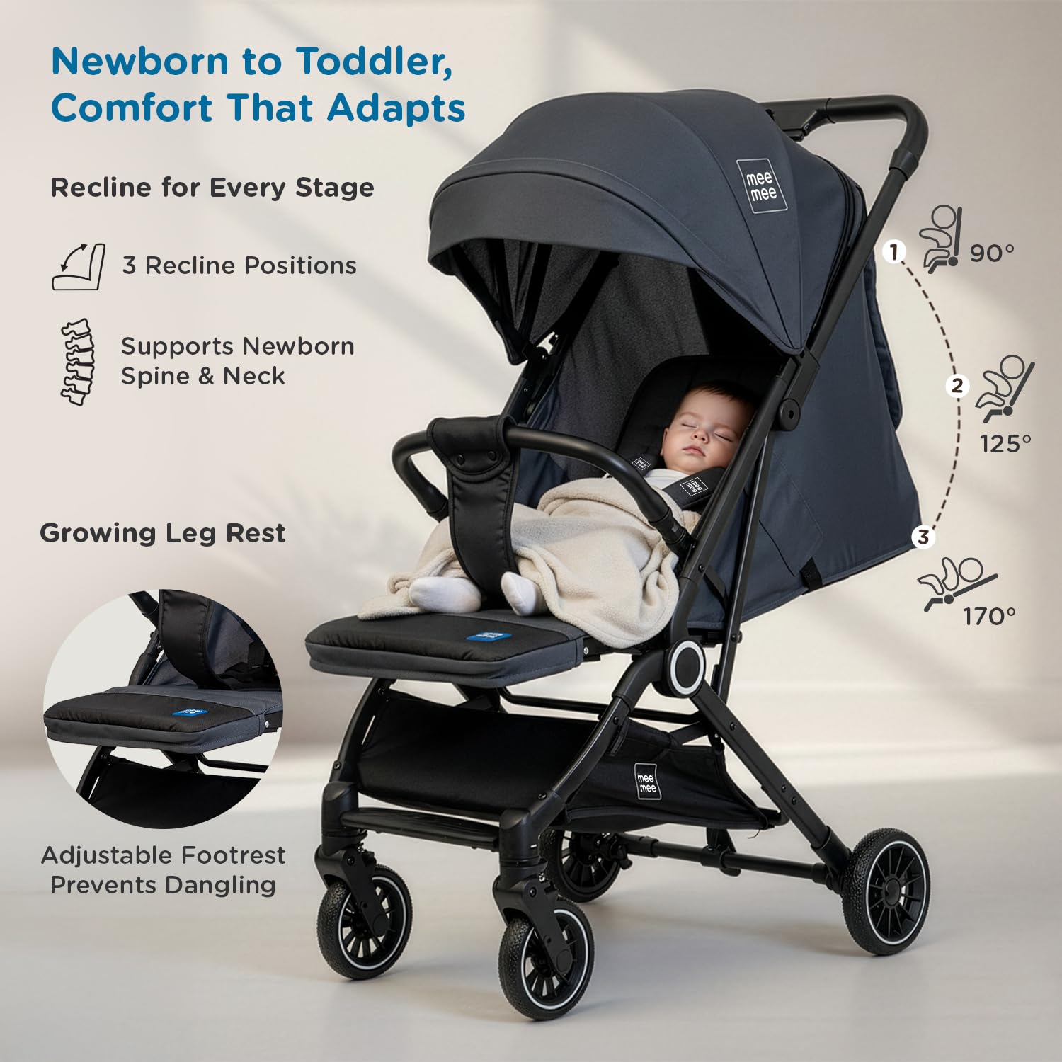 Mee Mee Baby Haven: Lightweight Travel Stroller -4