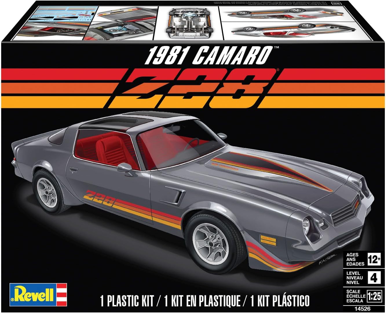 Revell 14526 1981 Chevrolet Camaro 1:25 Scale 37-Piece Skill Level 4 Model Car Building Kit