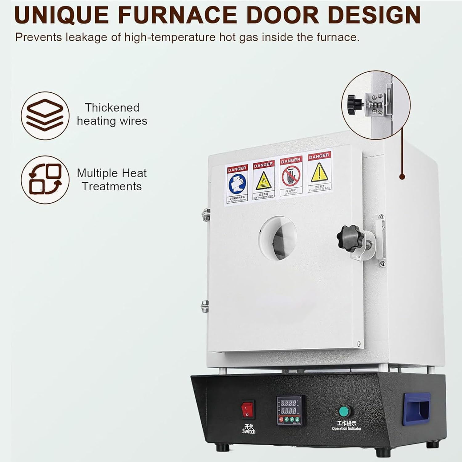 Horno de mufla cerámico eléctrico de 1500 W con controlador PID