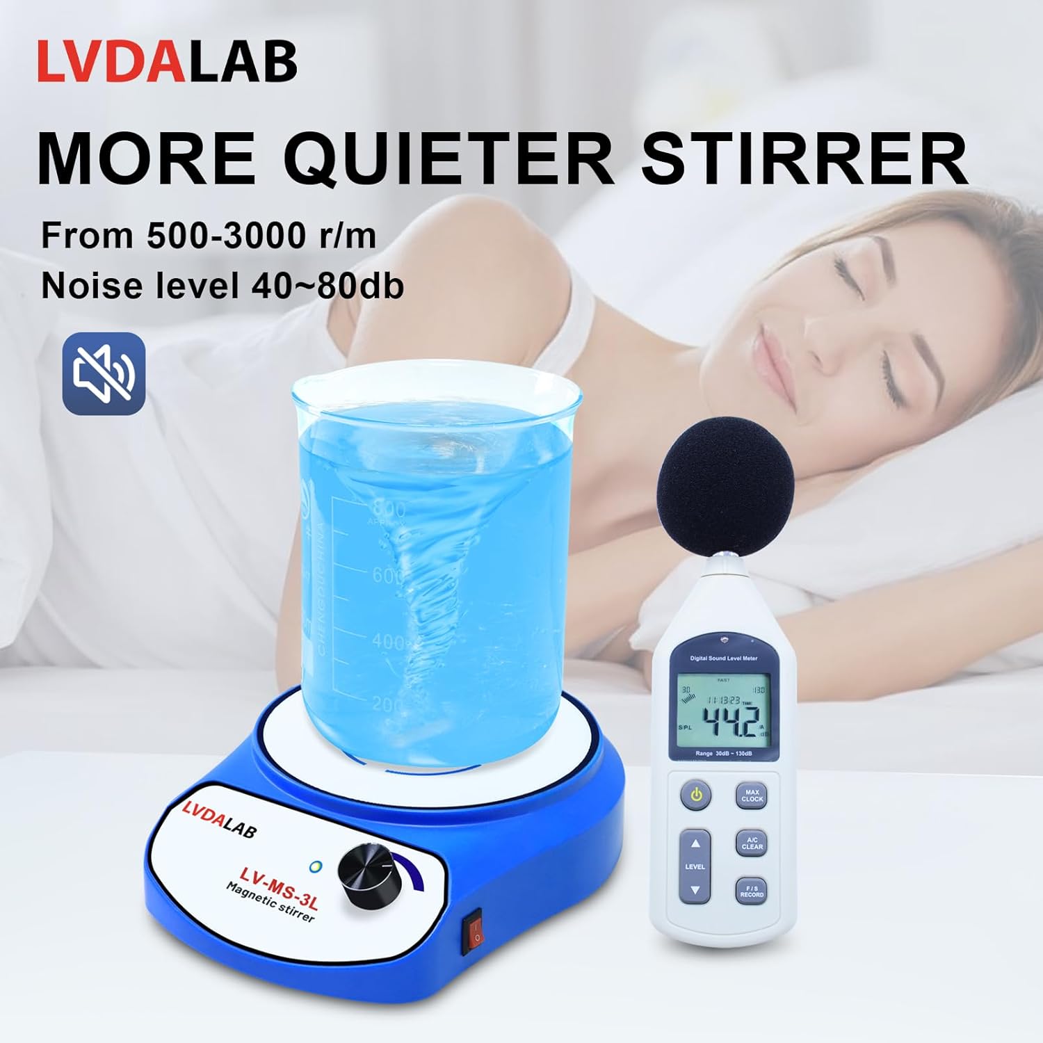 3000RPM Magnetic Stirrer with 2 Stir Bars, 3000ml Stainless Steel Magnetic Mixer, Lab Stirrers Mini Magnetic Stir Plate