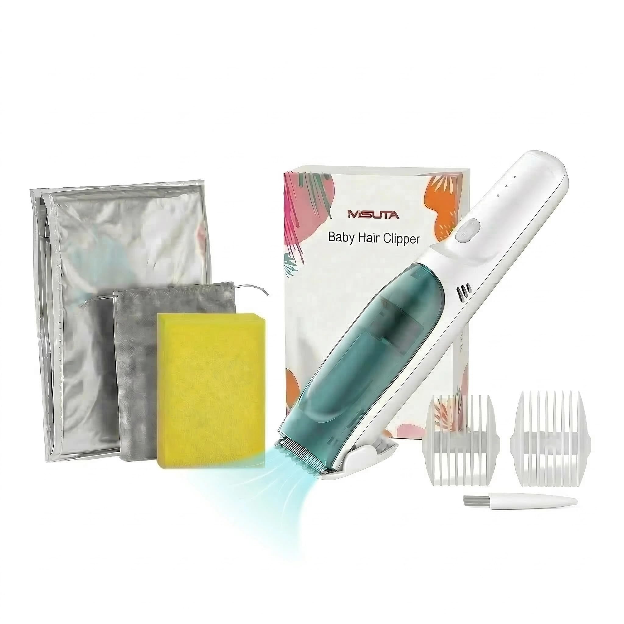 JADE KIT Baby Hair Clipper with Vacuum - Kids Hair Clipper Kit with 3 Guide Combs Waterproof Vacuum Rechargeable for Baby Kids Infant-image-14