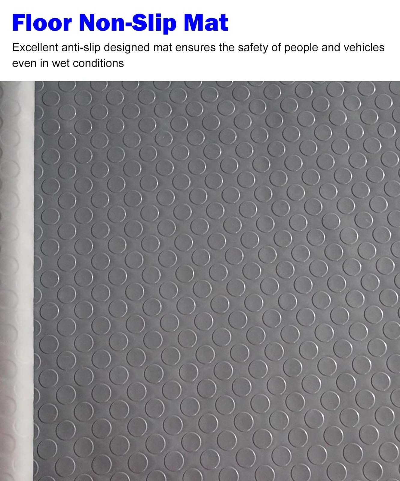 Tapis de sol antidérapant en caoutchouc – Tapis de couloir antidérapant très résistant pour la protection et la sécurité du véhicule de garage