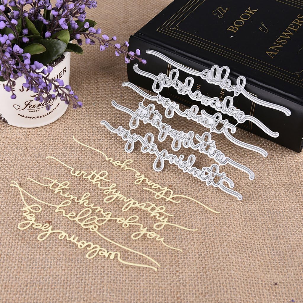 Sympathy Words Cutting Dies,DIY Scrapbooking Artist Metal Cutting Dies Stencils for DIY Scrapbooking Paper Cards Making Decorative Crafts Supplies