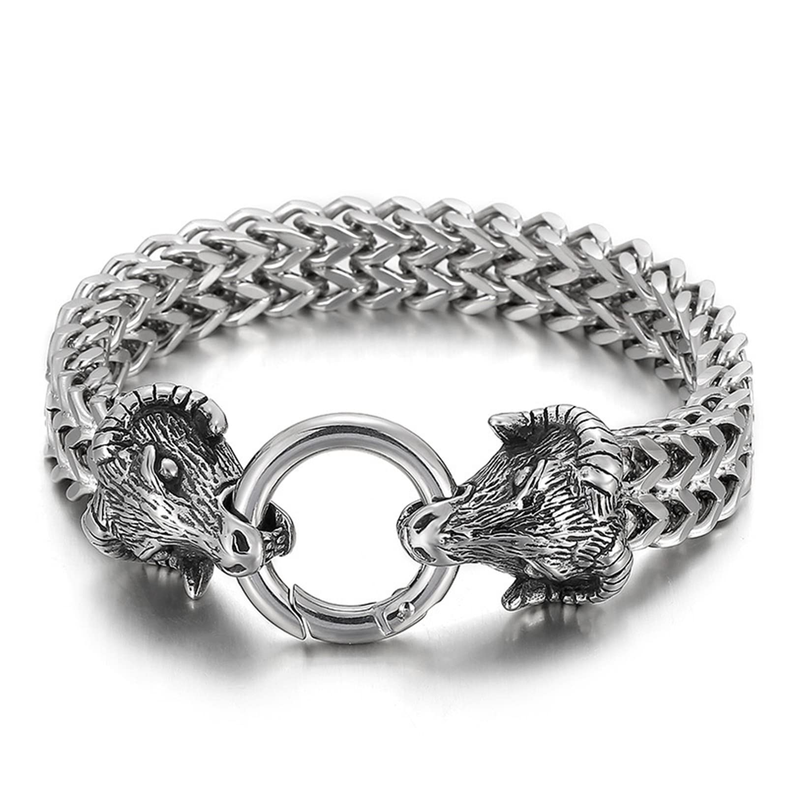 Pulseras Amigas, Cabezas De Animales del Zodiaco Pulsera Pareja Plata Regalo para el cumpleaños de San Valentin
