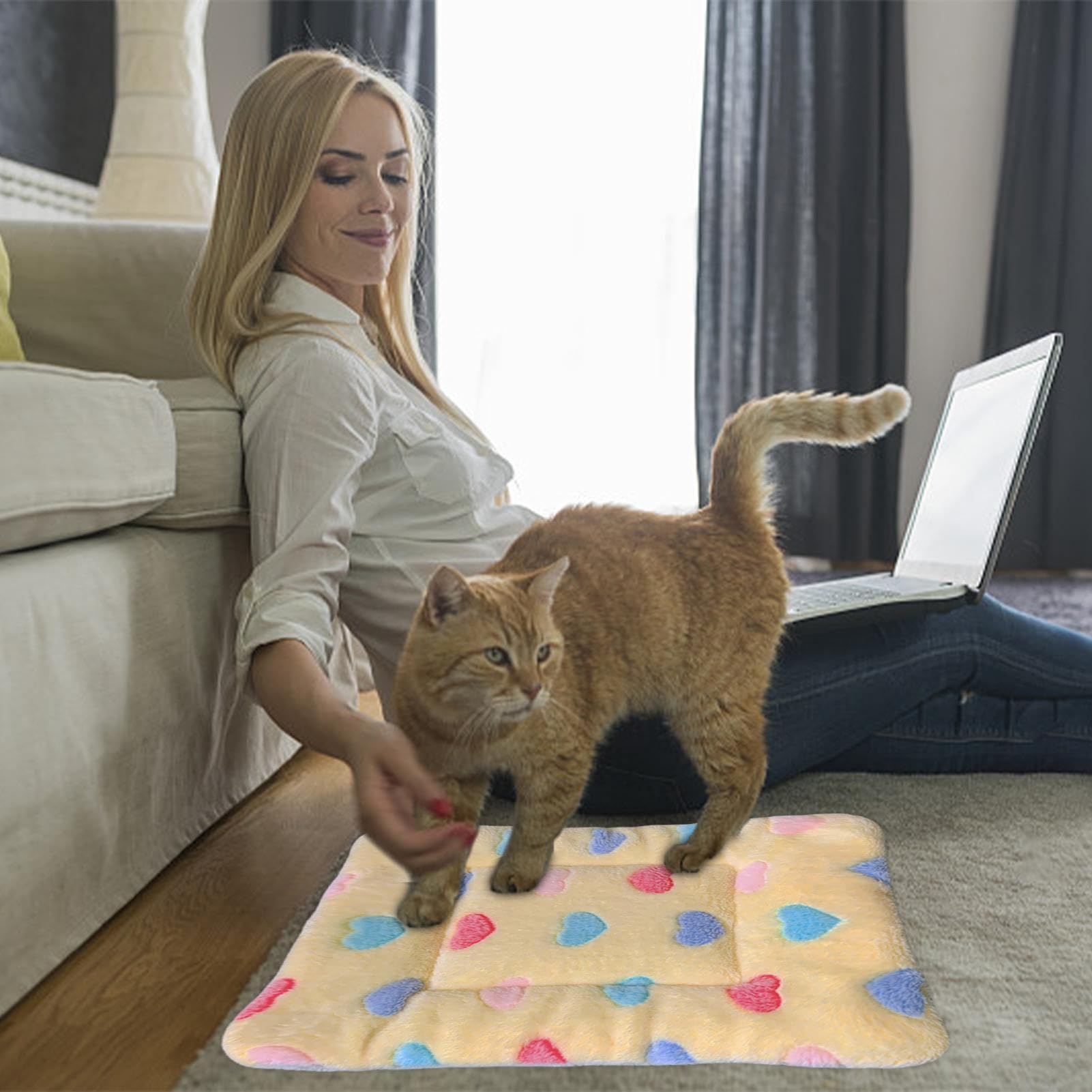 Manta calmante para mascotas, cálida, manta para gatos lavable a máquina, cojín para perros para perros, cachorros, gatos, mantas para cachorros y gatos de interior para gatos y perros, cama para