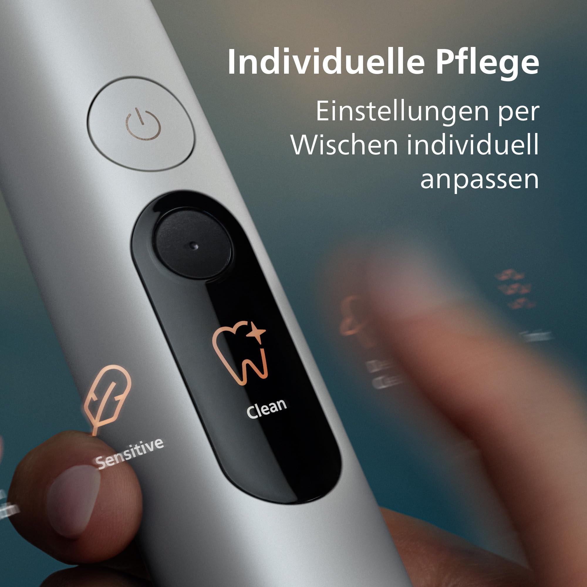 Philips Sonicare Next-Generation DiamondClean 9900 Prestige elektrische Zahnbürste - intelligentes Feedback zur Putzabdeckung, intelligente Andruckkontrolle, 24 Einstellungen, Silberweiß, HX9813/91