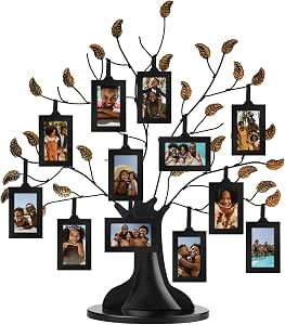 Americanflat Family Tree Picture Frame - Set of 12, Black and Bronze