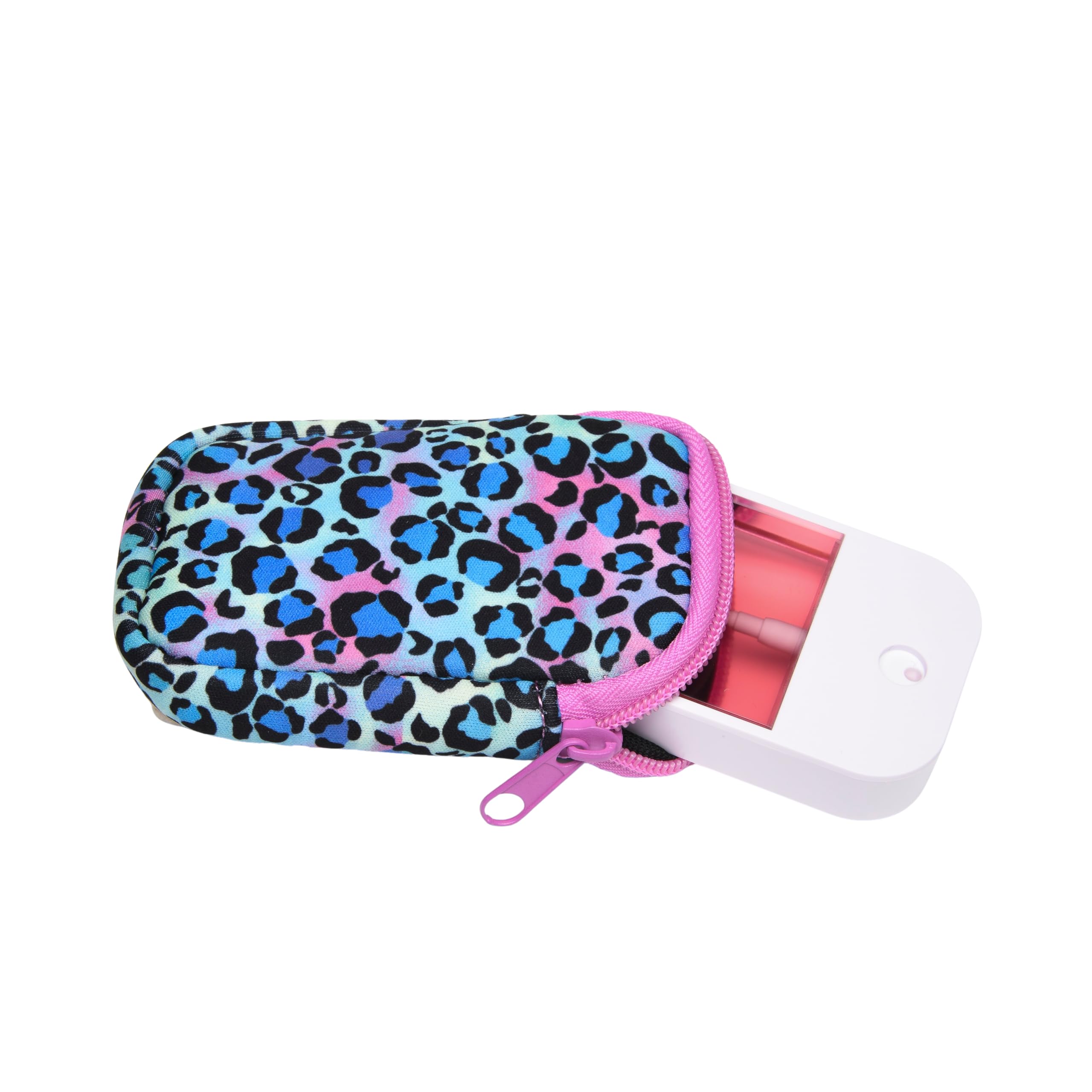 Neoprene Zippered Pouch with Clip Hook, Compatible with Touchland Hand Sanitizer Spray (Cool Cat)