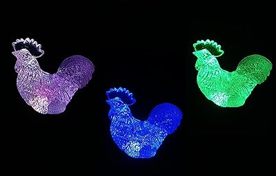 Starry Illuminate 3 PCS Solar Color Changing Rooster Style Garden Stake Light