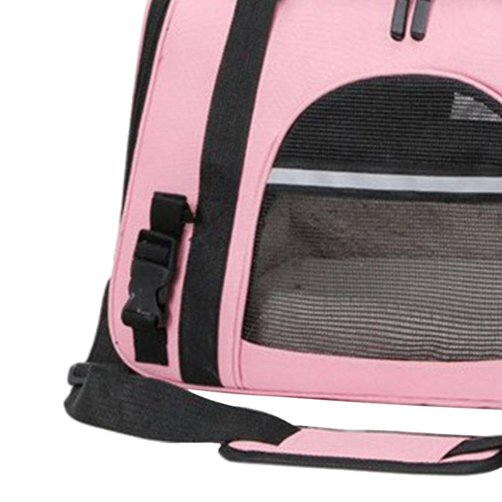 Bolsa Transportadora para Mascotas, Bolsa Transportadora para Gatos, Bolsa de Viaje para Mascotas Suave de Gran Capacidad con Cremallera Y Correa para, Rosa