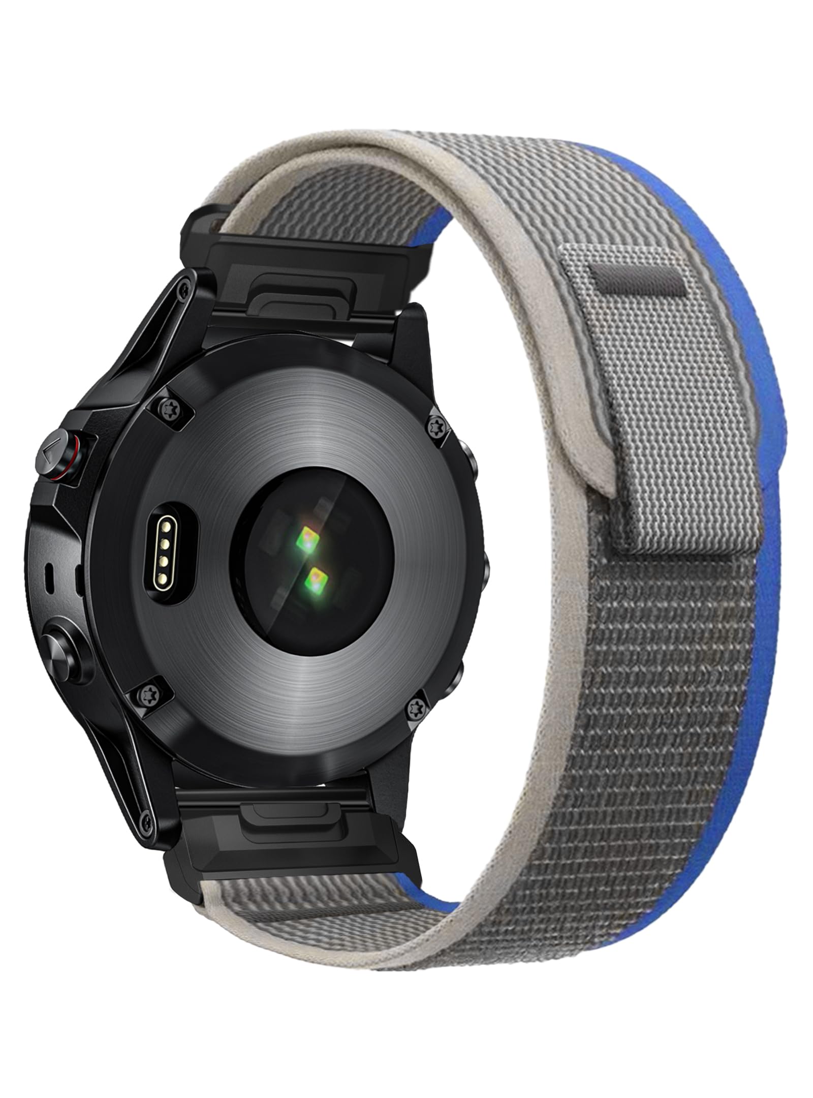 Sports-Band for Garmin Fenix 8 AMOLED-51mm/7X/Fenix 6X pro/Fenix 6X Sapphire/Fenix 5X /Fenix 5X plus/Fenix 3, 26mm Adjustable Nylon Loop Bands for Garmin Enduro/Tactix Delta/Descent Mk1 Mk2 Mk2i, Men Women, Breathable, Durable(BlueGrey)