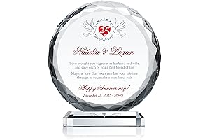 Personalized Crystal Silver Wedding Anniversary Gift, Engraved with Husband and Wife Names and Date