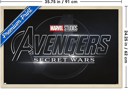 Vista 44 de Trends International Marvel Avengers: Secret Wars - Póster de pared con logotipo Versión enmarcada Barnwood